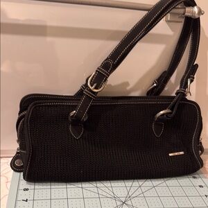 The Sak Black Knit Shoulder Bag with Adjustable Strap